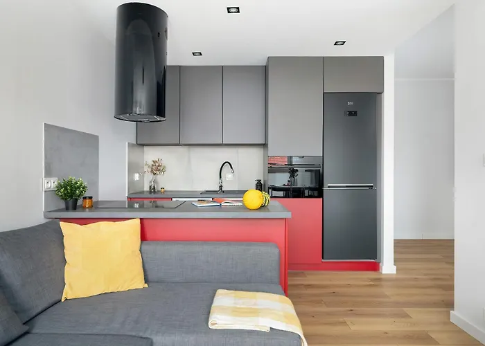 Apartment Red And Grey For 8 People In With Parking By Renters *